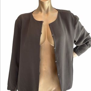 EILEEN FISHER Silk Blouse Jacket Womens Large